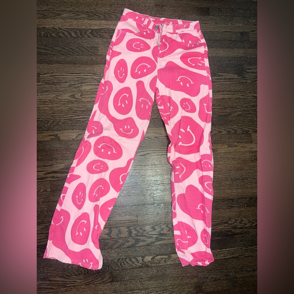 pink smiley face jeans from Bailey Rose